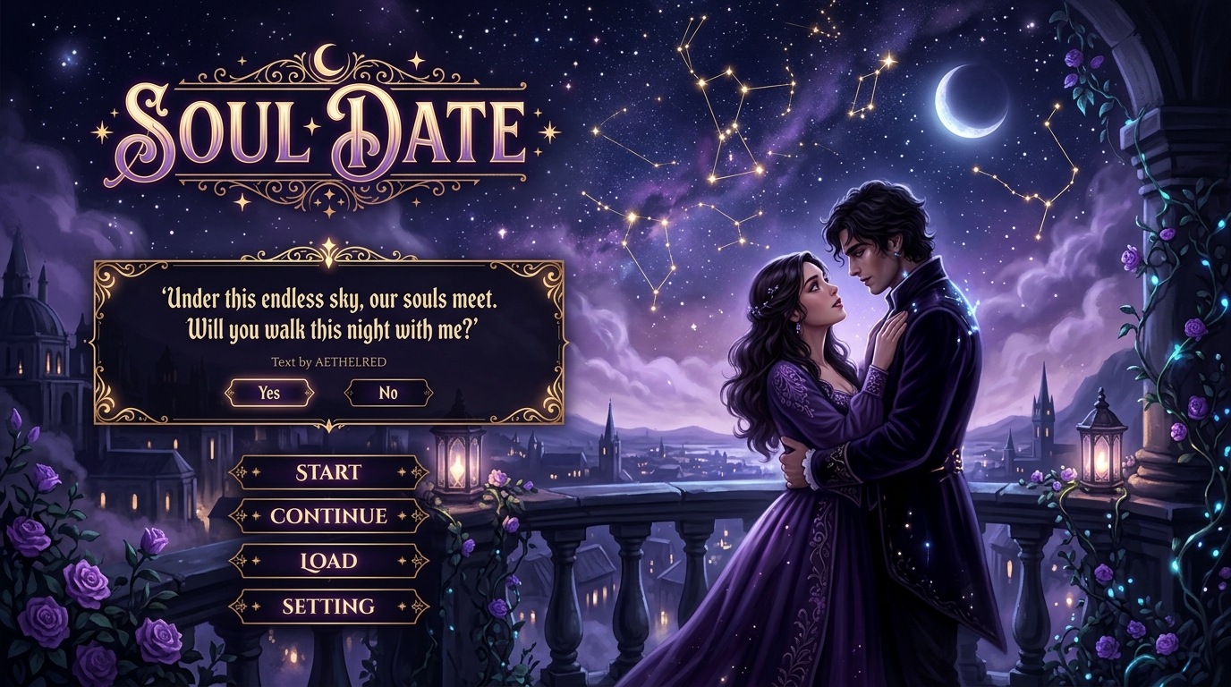 Soul Date fantasy romance visual novel cover — play free online in your browser